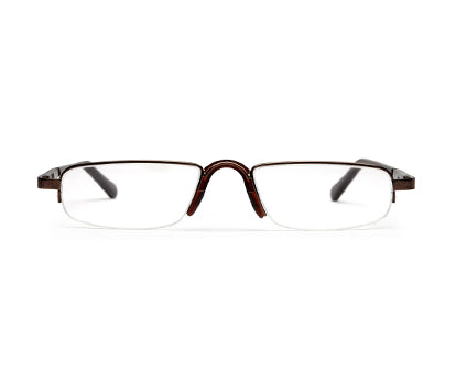 Gold Oval Half Rim Metal Frame - Reading Eyeglasses
