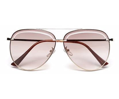 Light Brown Shade Aviator Style UV Sunglasses