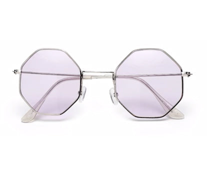 Purple Hexagon Unisex UV Protected Sunglass for Men & Women