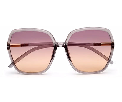 Gradient Brown Pink Transparent Square UV 400 Sunglass for Women