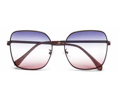 Gradient Blue Pink Large Square UV Protection Sunglass for Women