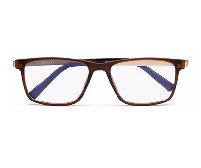 Brown Rectangle Magnetic Clip on Glasses Frame for Men & Women