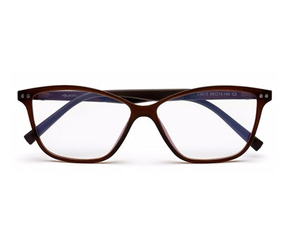 Brown Matte Rectangle Clip-On Eyeglasses for Men and Women