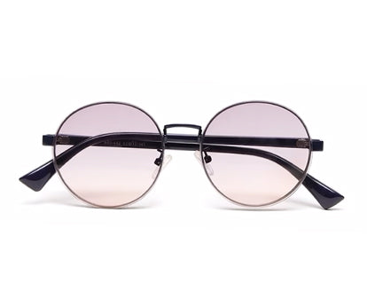 Gradual Grey Brown Round Shaped UV Sunglass