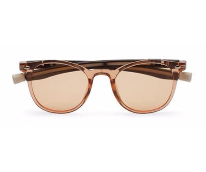 ROUND PEACH UNISEX SUNGLASSES FOR KIDS WITH BROWN TEMPLE
