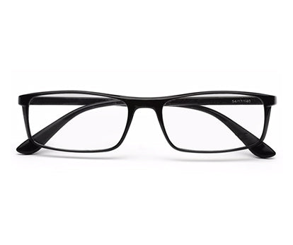 Black Glossy YourSpex Flex Rectangle Eyeglass for Men