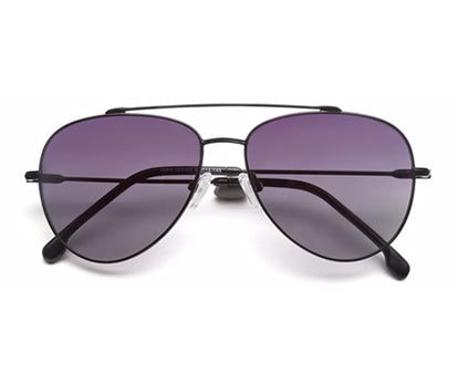 Black Aviator Full Rim Metal Sunglasses