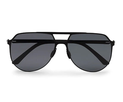 Zenith UV400 Titanium Trendy Large Polarized Black Shades for Men in Aviator Shape