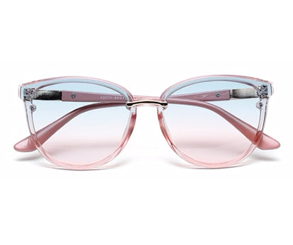 Gradual Blue Pink Cateye Style UV Sunglass for Women