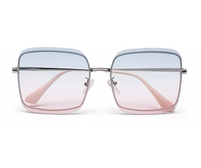 Gradual Blue Pink Square Shaped UV Sunglass