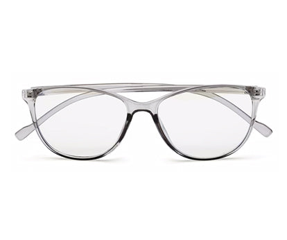Transparent Grey Cateye Eyeglasses for Women