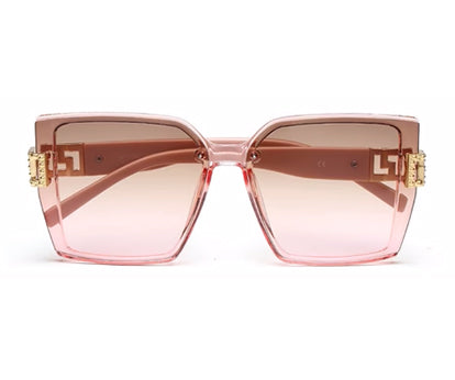 Light Brown Pink Square UV 400 Polarised Sunglass for Women