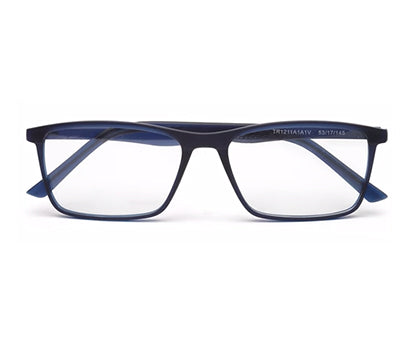 Dark Blue Matte YourSpex Flex Rectangle Eyeglass for Men