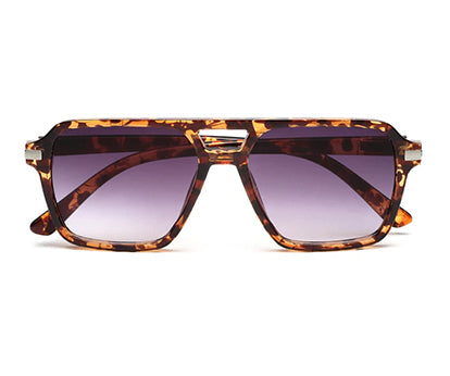 Transparent Leopard Square Sunglasses