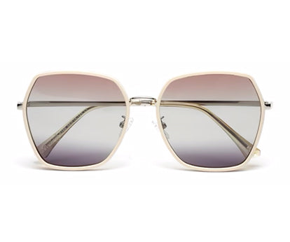 Gradient Brown Purple Large Square UV Protection Sunglasses for Women