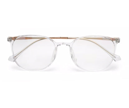 Zenith Titanium Transparent Browline Unisex Glasses