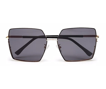 Black Large Square UV Protection Sunglasses for Women