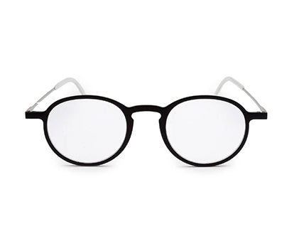 Black Oval Full Rim Metal Frame - Reading Eyeglasses