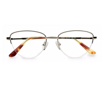 Gold Tort Half Rim Cateye Women Sleek Spectacles
