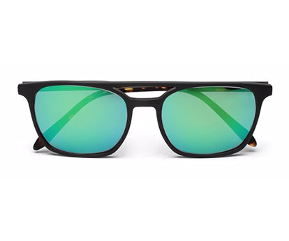 Vintage Square Green Mirror Travel Sunglasses