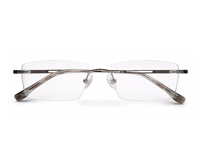 Zenith Titanium Silver RImless Glasses for Men