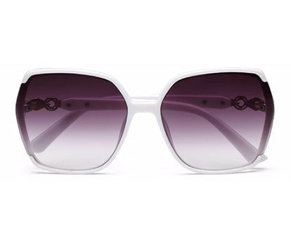 White Irregular Shaped UV 400 Sunglass for Women