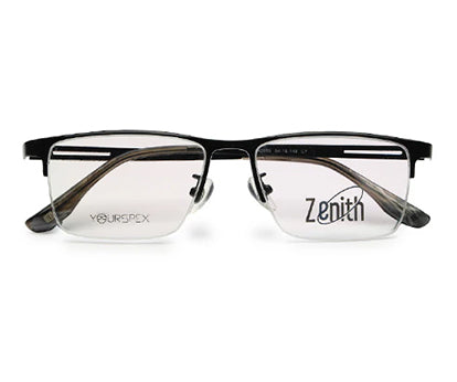 Zenith Titanium Half-Rimmed Black Frame