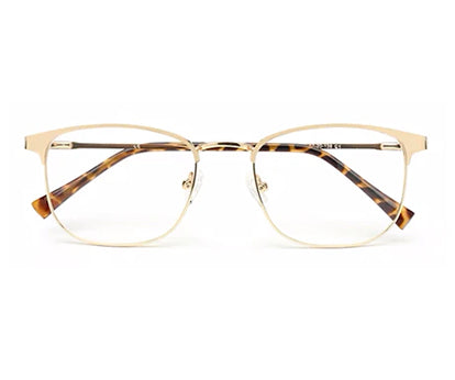 GOLDEN CLUBMASTER EYEGLASSES WITH TORT TEMPLE