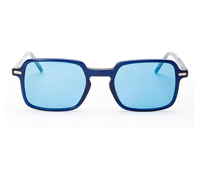 UV400 Blue Square Shaped Acetate Sunglasses