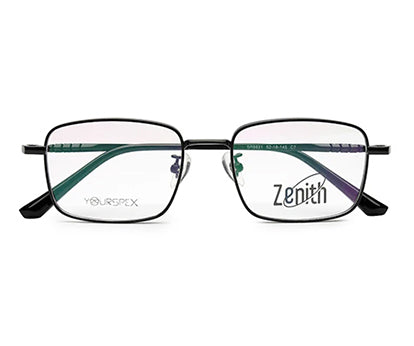 Zenith Titanium Metallic Black Square Frames