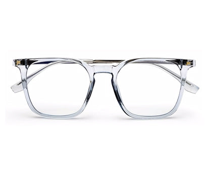 Transparent Blue Square Eyeglasses for Men and Women