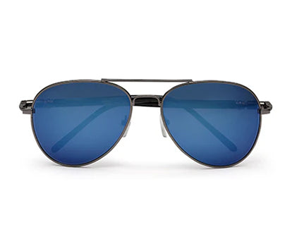 Blue Mirrored 400 UV Protected Aviator Sunglasses For Men & Women