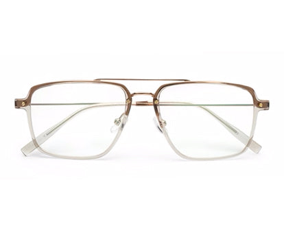 Zenith Titanium  Transparent Gold Rectangle Specs for Men