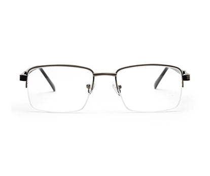 METALLIC GREY HALF RIM UNISEX FRAME