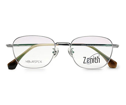 Zenith Titanium Silver Square Spectacles