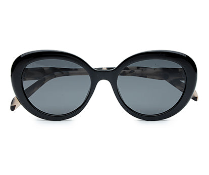 YourSpex-Bold Round Black UV 400 Acetate Sunglasses-Medium-Round