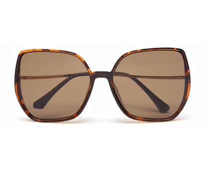 Tort Brown Large Square UV Protection Sunglasses for Women