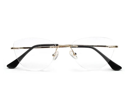 Rimless Golden Cateye Spectacles