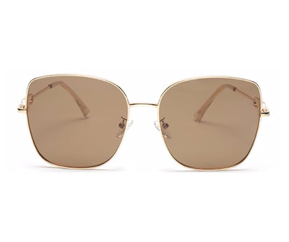 Light Brown Large Square UV Protection Sunglass for Unisex