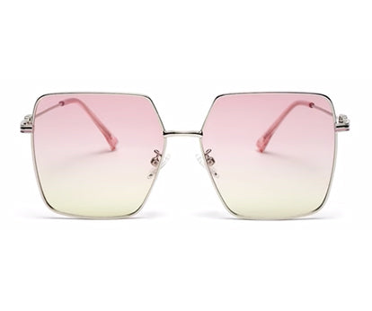 Gradient Pink Large Square UV Protection Sunglass for Women