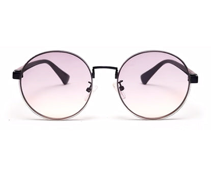 Gradual Grey Brown Round Shaped UV Sunglass