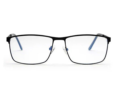 Black Metal Full-Rim Rectangle Chasma for Men