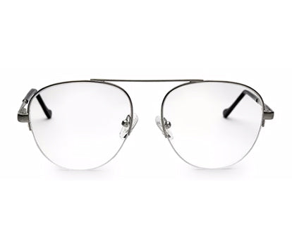 Silver Half Rim Round Women Sleek Spectacles