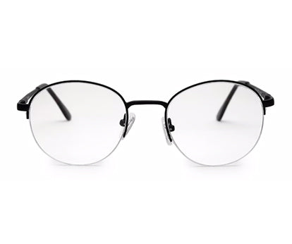 Black Half Rim Round Unisex Sleek Spectacles