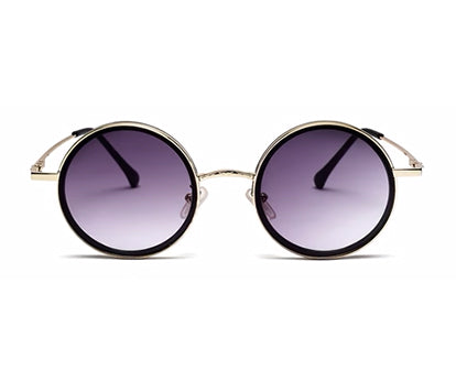 Gradual Grey Black Round Shaped UV Sunglass