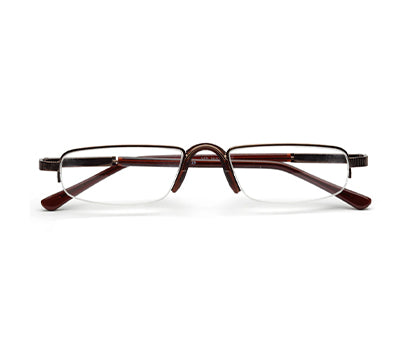 Gold Oval Half Rim Metal Frame - Reading Eyeglasses