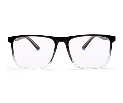 Gradient Black and Transparent Square Eyeglasses for Men
