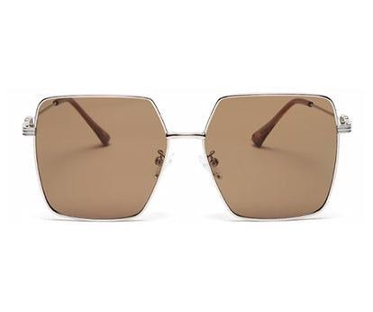 Brown Large Square UV Protection Sunglass for Women