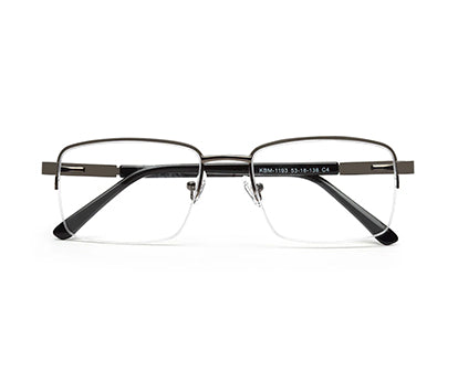 METALLIC GREY HALF RIM UNISEX FRAME
