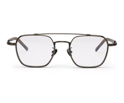 ZENITH TITANIUM METTALIC BROWN SQUARE SHAPED FULL RIM GLASSES FOR MEN